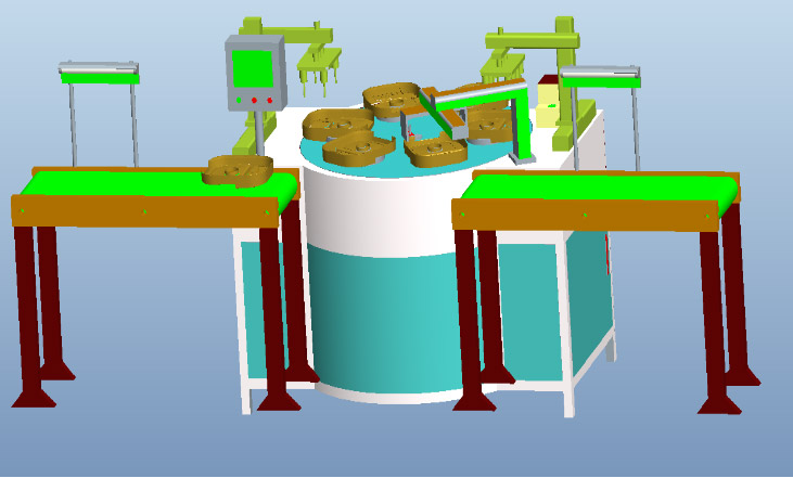 電飯煲打螺絲機解決方案整機3D示意圖